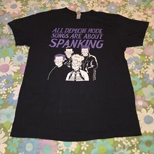 Luke McGarry Depeche Mode Black T-Shirt with Purple Graphic Medium